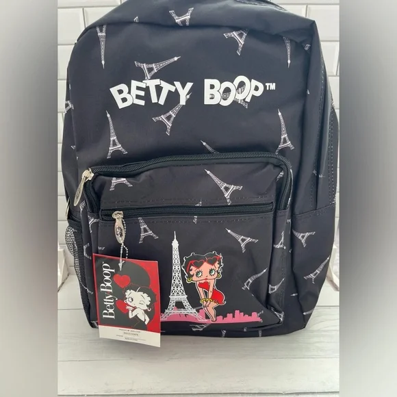 Betty Boop “ In Paris “ Backpack Perfect for Every Day Use Lightweight - Picture 6 of 9